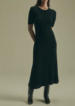 Sale Anemos Short Sleeve Midi Dress - Black Dresses
