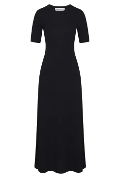 Sale Anemos Short Sleeve Midi Dress - Black Dresses