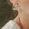 New Annika Inez Glossy Fold Over Earrings Handmade Jewelry