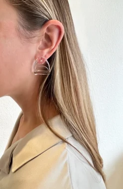 New Annika Inez Glossy Fold Over Earrings Handmade Jewelry