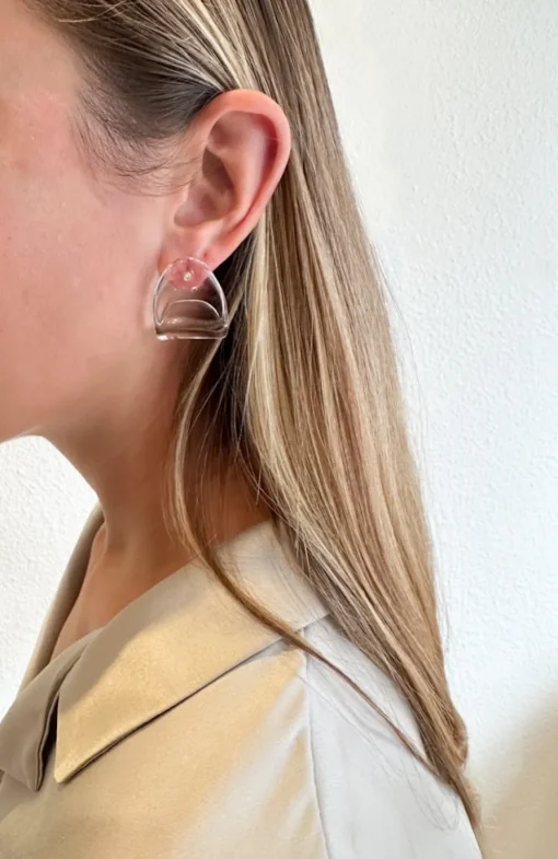 New Annika Inez Glossy Fold Over Earrings Handmade Jewelry