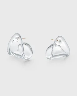 New Annika Inez Glossy Fold Over Earrings Handmade Jewelry