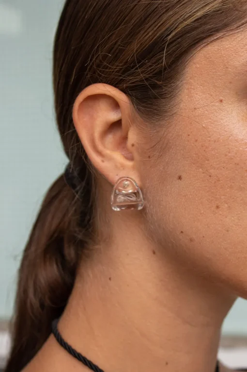 New Annika Inez Glossy Fold Over Earrings Handmade Jewelry