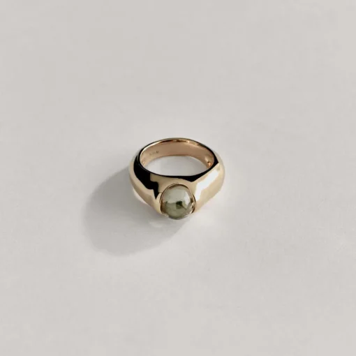 Clearance Annika Inez Rolling Stone Ring | Gold Green Amethyst Handmade Jewelry