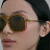 Outlet Carla Colour VITO CARAMELLA / oversized, yellow aviator sunglasses Accessories