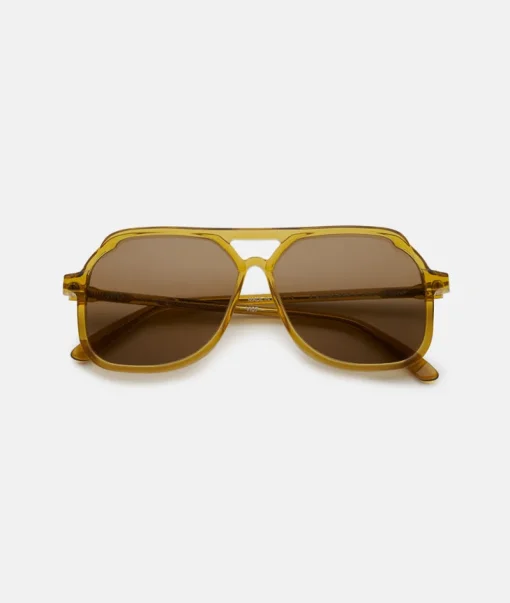 Outlet Carla Colour VITO CARAMELLA / oversized, yellow aviator sunglasses Accessories