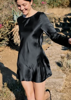 Clearance Ciao Lucia Patrice Black Satin Dress Dresses