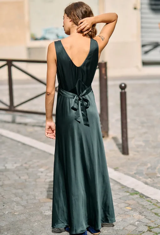 Best Ciao Lucia Reine Black Satin Maxi Dress Dresses