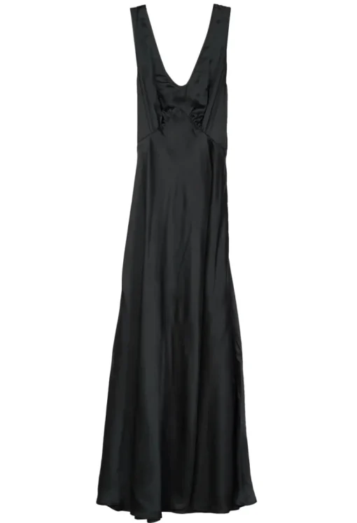 Best Ciao Lucia Reine Black Satin Maxi Dress Dresses