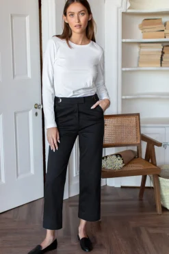 Fashion Emerson Fry Essential Black Twill Pant Bottoms