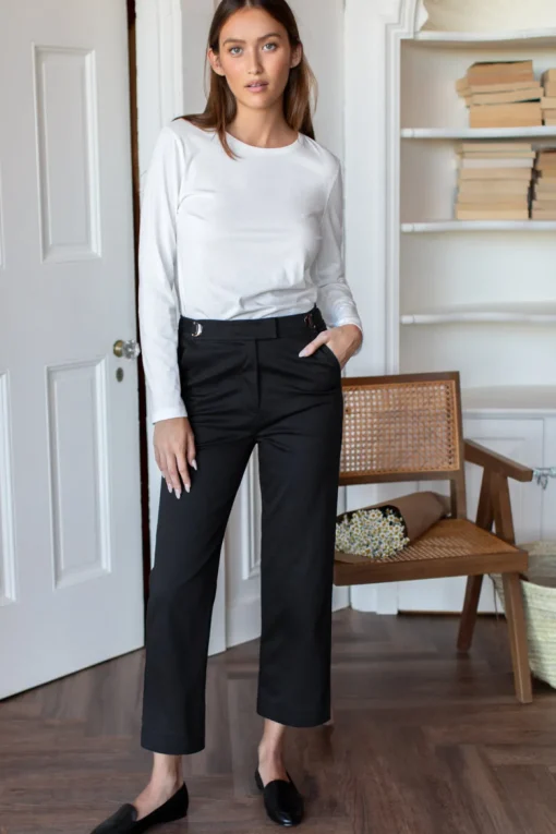 Fashion Emerson Fry Essential Black Twill Pant Bottoms
