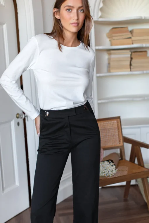 Fashion Emerson Fry Essential Black Twill Pant Bottoms
