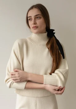 Best First Rite Cotton Crop Knit Ivory Tops