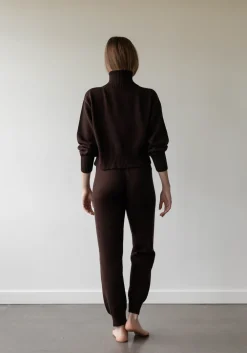 Fashion First Rite Cotton Crop Knit Walnut Tops