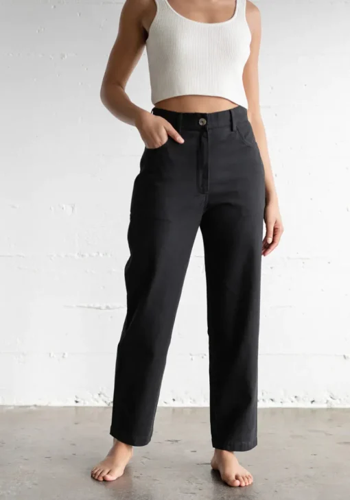 Clearance First Rite Narrow Trouser in Black Bottoms