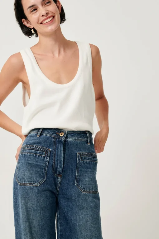 Fashion Johnny O High Rise Denim - Vintage Blue Bottoms