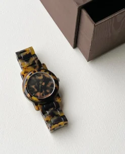 Fashion Machete Mono Watch | Classic Tortoise Handmade Jewelry