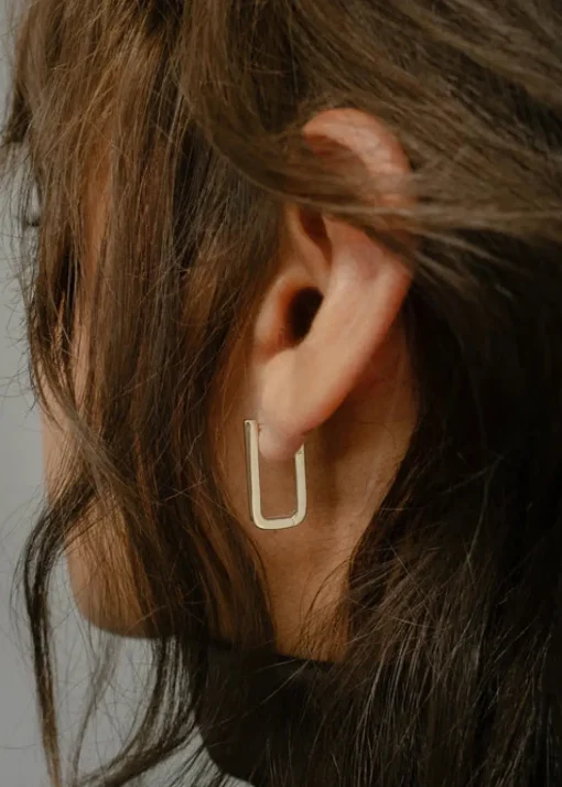 Fashion Otiumberg Chunky Rectangle Hoops Handmade Jewelry