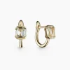 Clearance Otiumberg Domino White Topaz Huggies in 9kt Solid Gold Handmade Jewelry