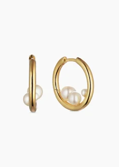 Outlet Otiumberg Trio Pearl Hoops Handmade Jewelry