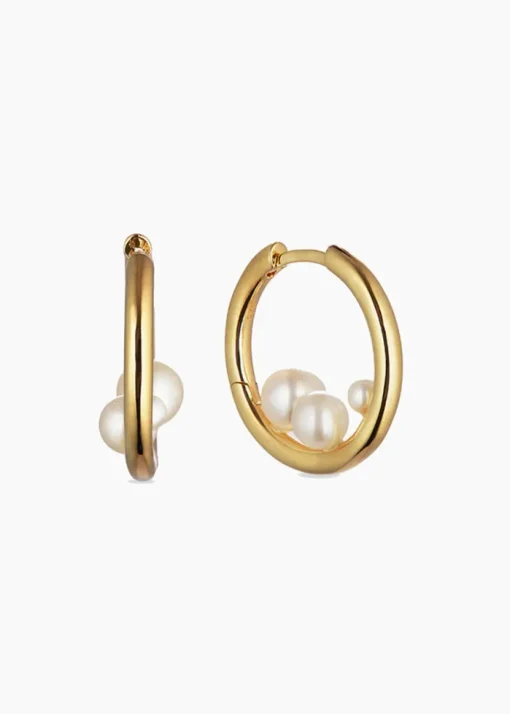 Outlet Otiumberg Trio Pearl Hoops Handmade Jewelry