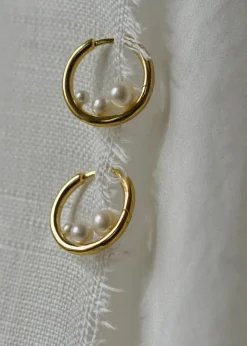 Outlet Otiumberg Trio Pearl Hoops Handmade Jewelry