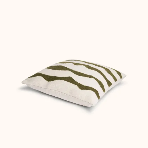 Hot Paso Throw Pillow in Natural/Moss Handmade Beauty | Wellness
