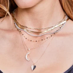 Best Rachel Reid Black Enamel Chain Necklace Handmade Jewelry