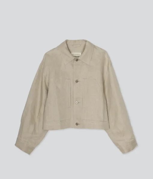 Discount Sayaka Davis Cropped Jacket in Light Taupe Tops|Outerwear