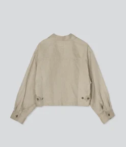 Discount Sayaka Davis Cropped Jacket in Light Taupe Tops|Outerwear