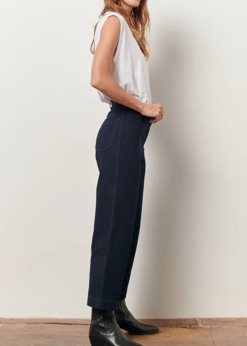 New Sessun Cookie High Rise Wide Leg Denim in Dark Indigo Bottoms