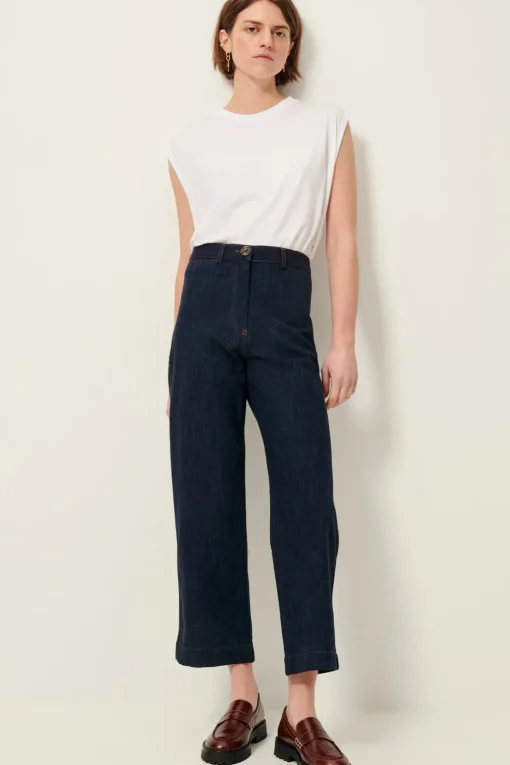 New Sessun Cookie High Rise Wide Leg Denim in Dark Indigo Bottoms
