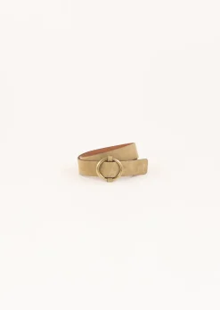 Hot Sessun Tisao Suede Leather Belt in Amande Accessories