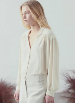 Hot Sita Murt Cream Blouse Tops