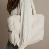 Best Summum Quilted Leather Puffy Shoulder Bag Cream Accessories
