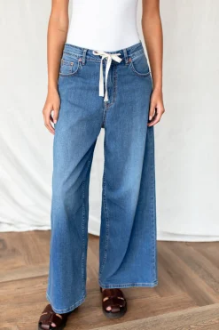 Sale Super Wide Leg - Medium Light Wash Bottoms