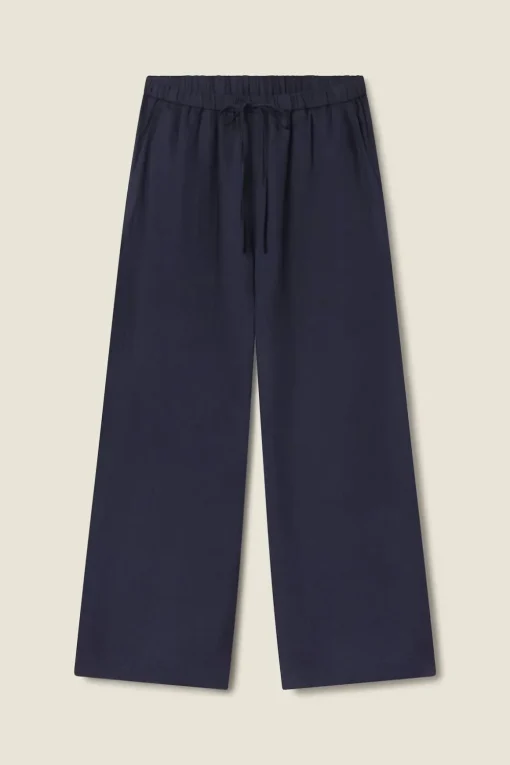 Outlet Trovata Vera Pants in Navy Linen Bottoms