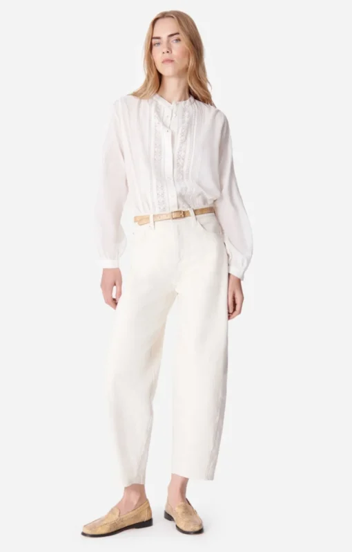 Hot Vanessa Bruno Caleb Denim Jeans in Ecru Bottoms