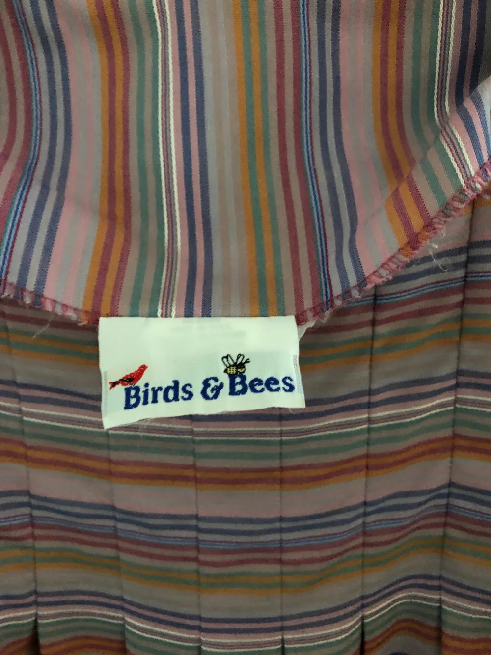 Clearance Vintage 70s Birds & Bees Stripe Peasant Top Vintage + Pre-Loved